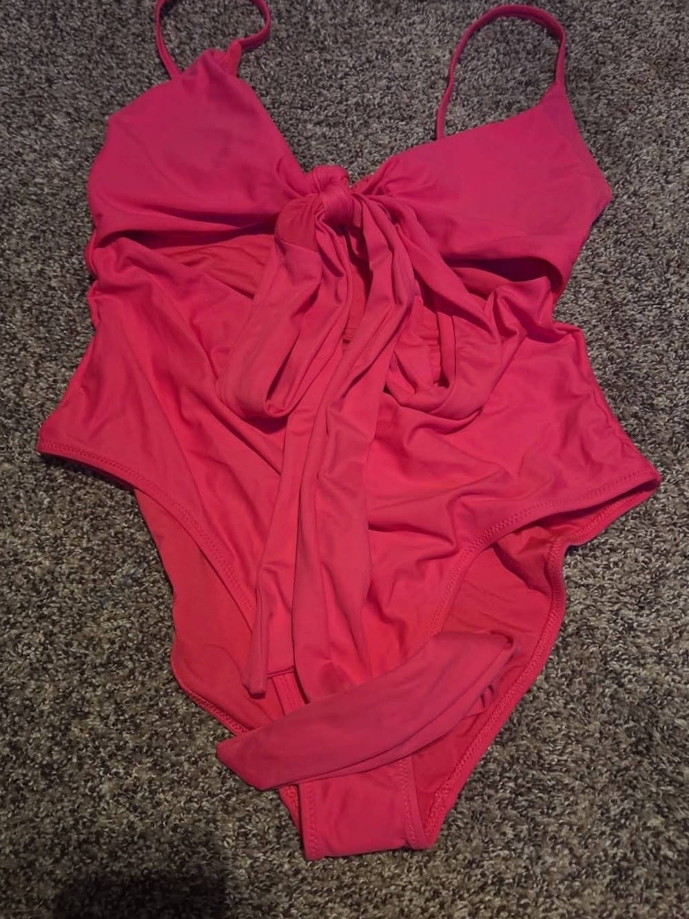 aerie Pink One-Piece Swimsuit with Front Tie